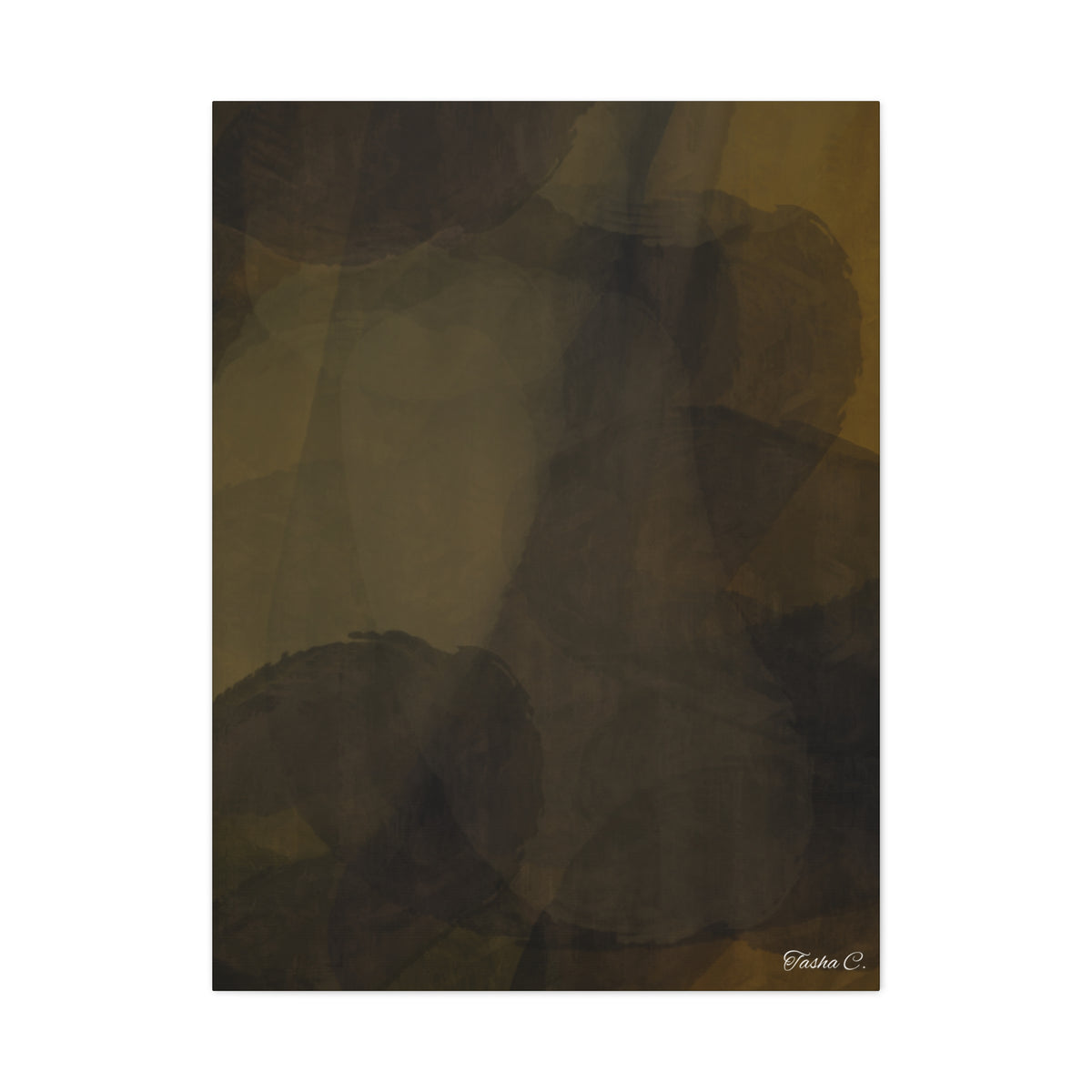 Abstract Brown Ink Wash Matte Canvas - Extra Large Wall Art - 30x40in