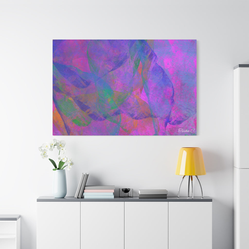 Original Abstract Colorful Swirl Matte Canvas - Luxury Extra large Wall Art - 60x40