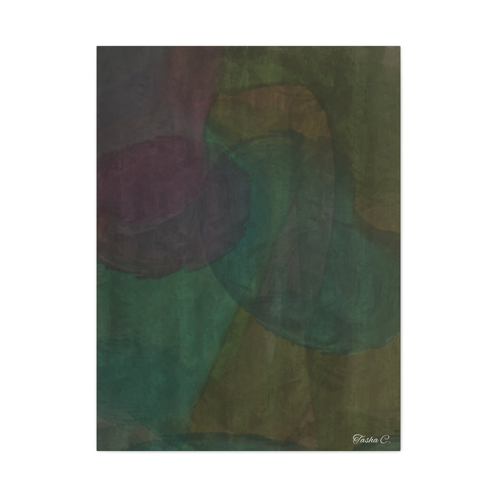 Abstract Green Teal Swirl Matte Canvas - Extra Large Wall Art - 30x40in