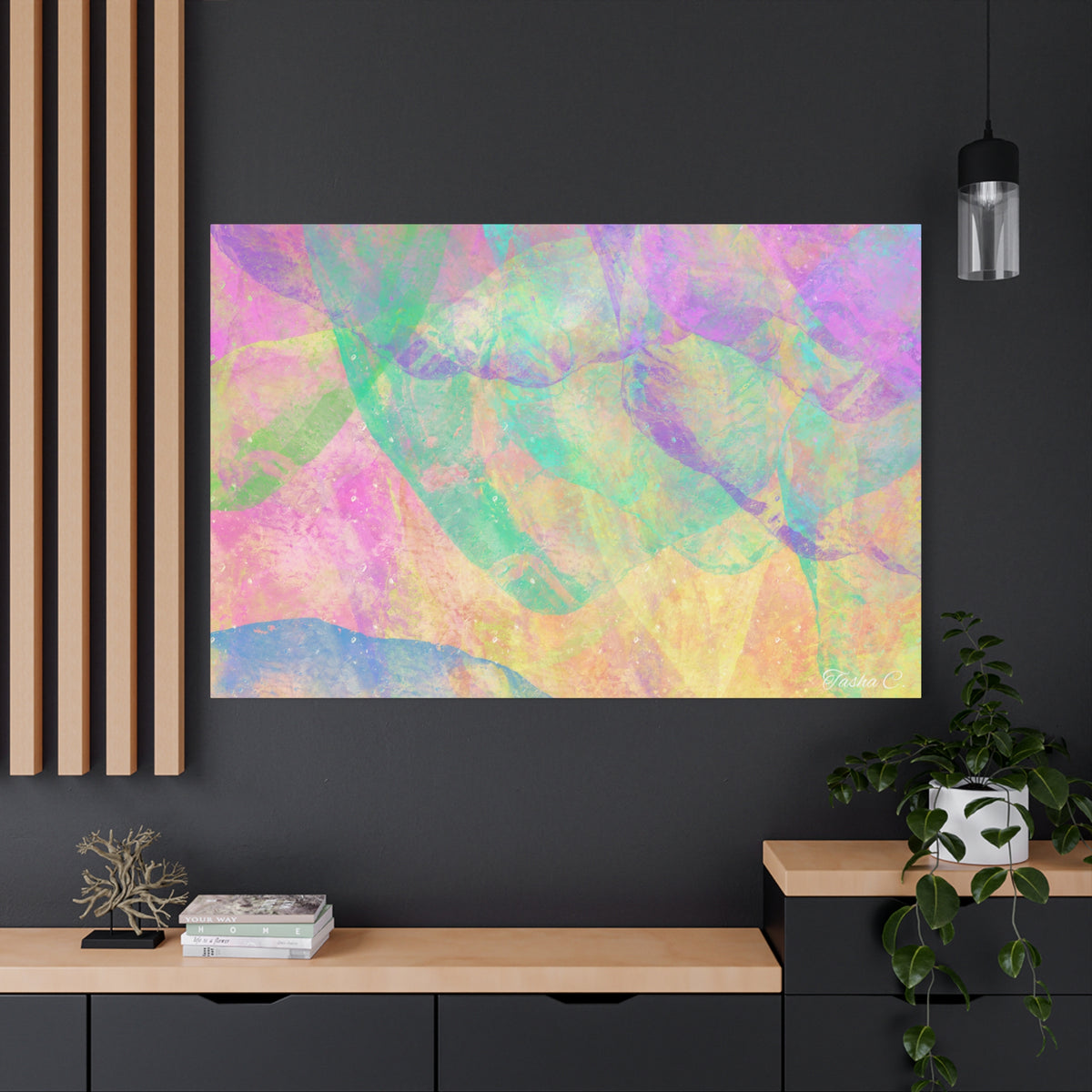 Original Pastel Abstract Wave Art Canvas - Luxury Extra Large Wall Art - 60x40