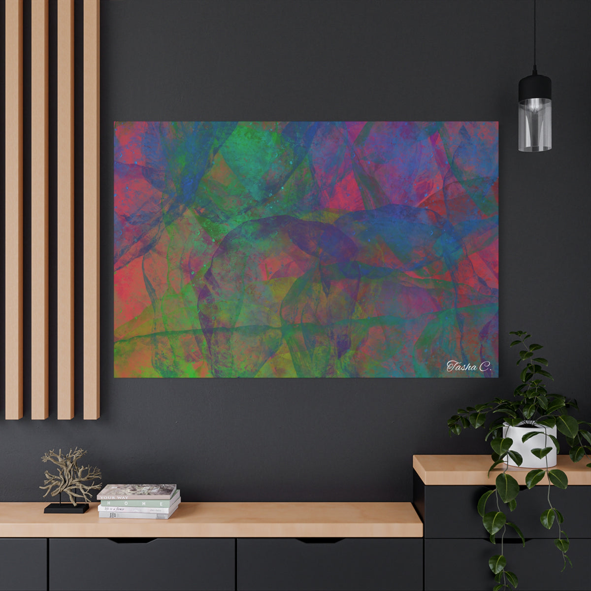 Original Abstract Colorful Overlay Canvas - Luxury Extra Large Wall Art - 60x40