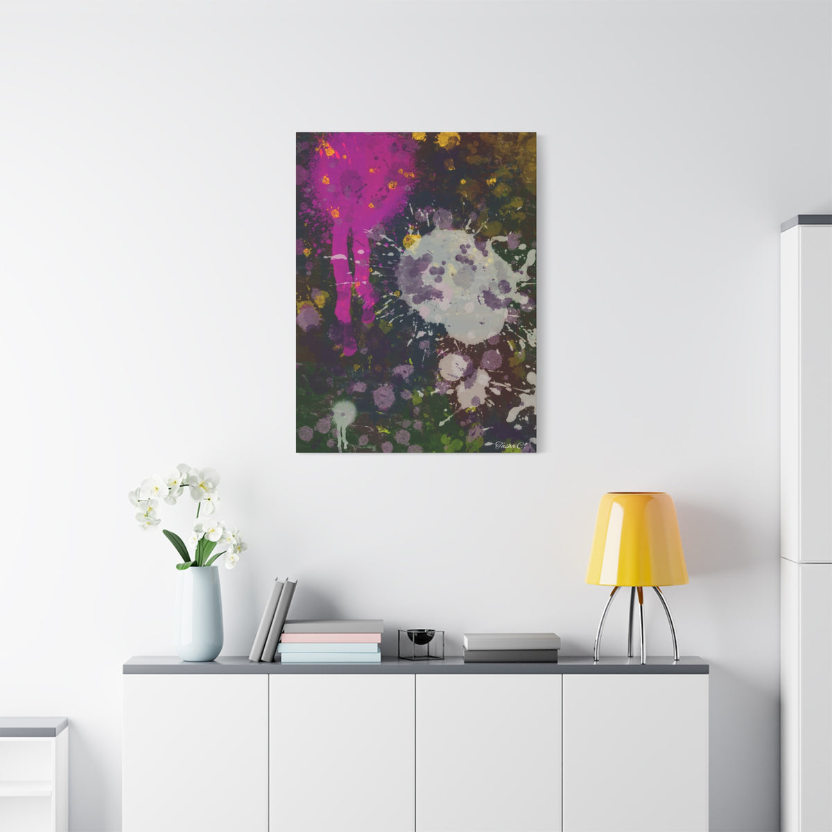 Abstract Paint Splatter Matte Canvas - Extra Large Wall Art - 30x40in
