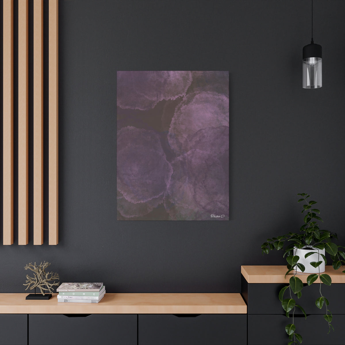 Purple Ink Bloom Canvas - Extra Large Wall Art - 30x40in
