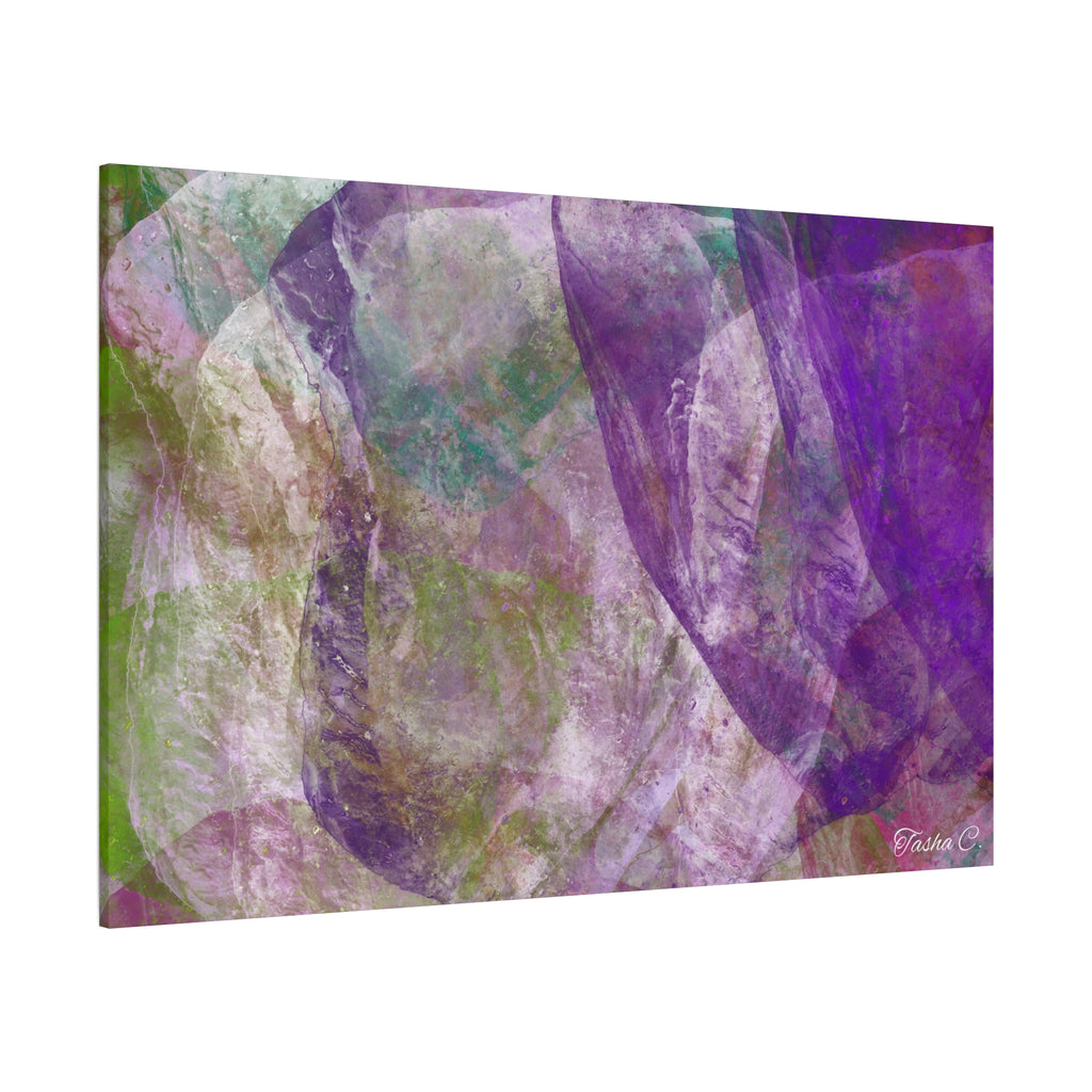 Original Abstract Purple Green Overlay Canvas - Luxury Extra large Wall Art - 60x40