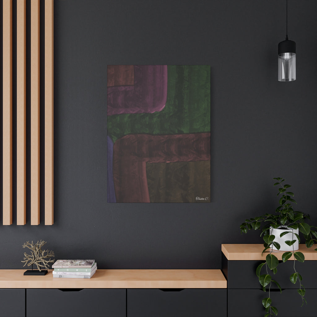 Abstract Layered Color Blocks Matte Canvas - Extra Large Wall Art - 30x40in