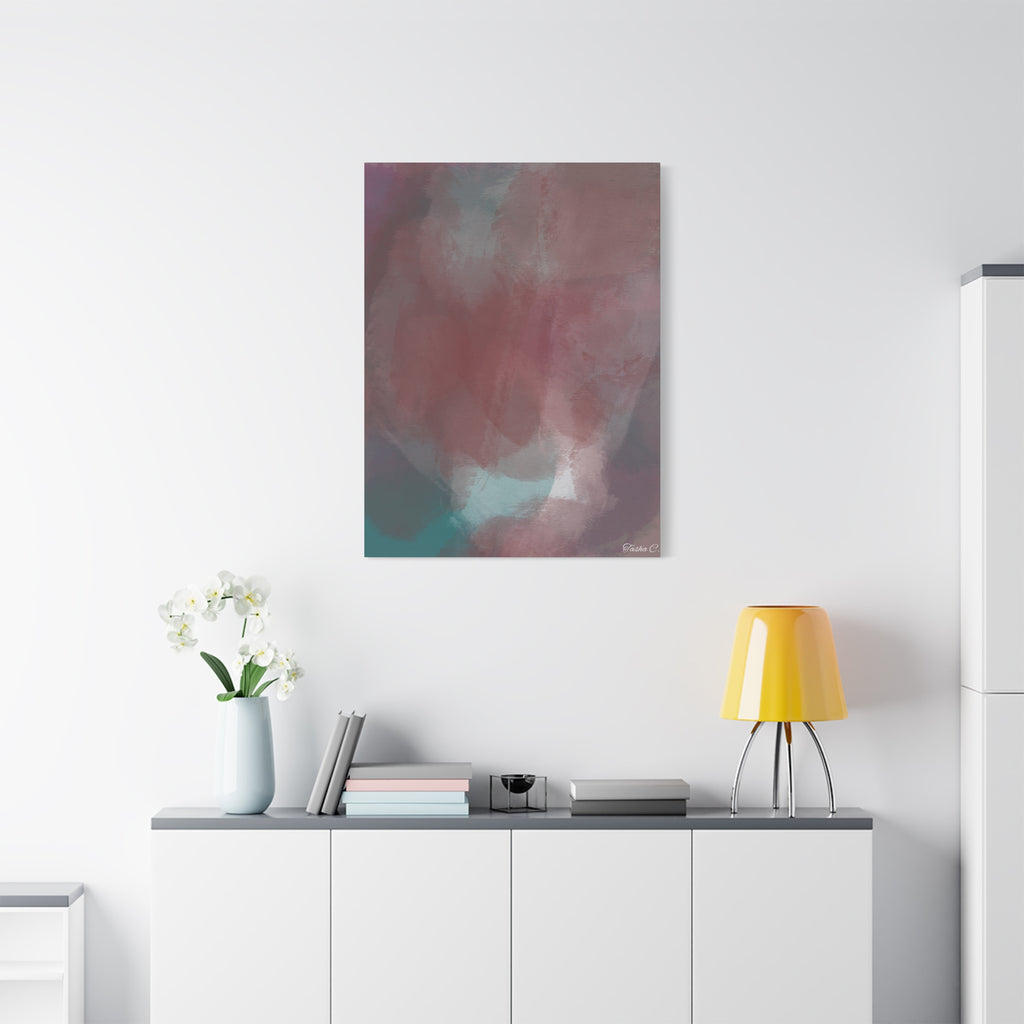 Blush Teal Abstract Watercolor Canvas - Extra Large Wall Art - 30x40in