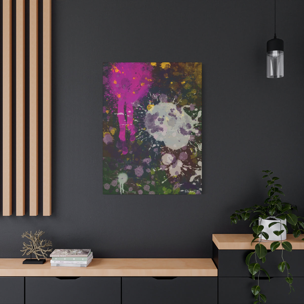 Abstract Paint Splatter Matte Canvas - Extra Large Wall Art - 30x40in
