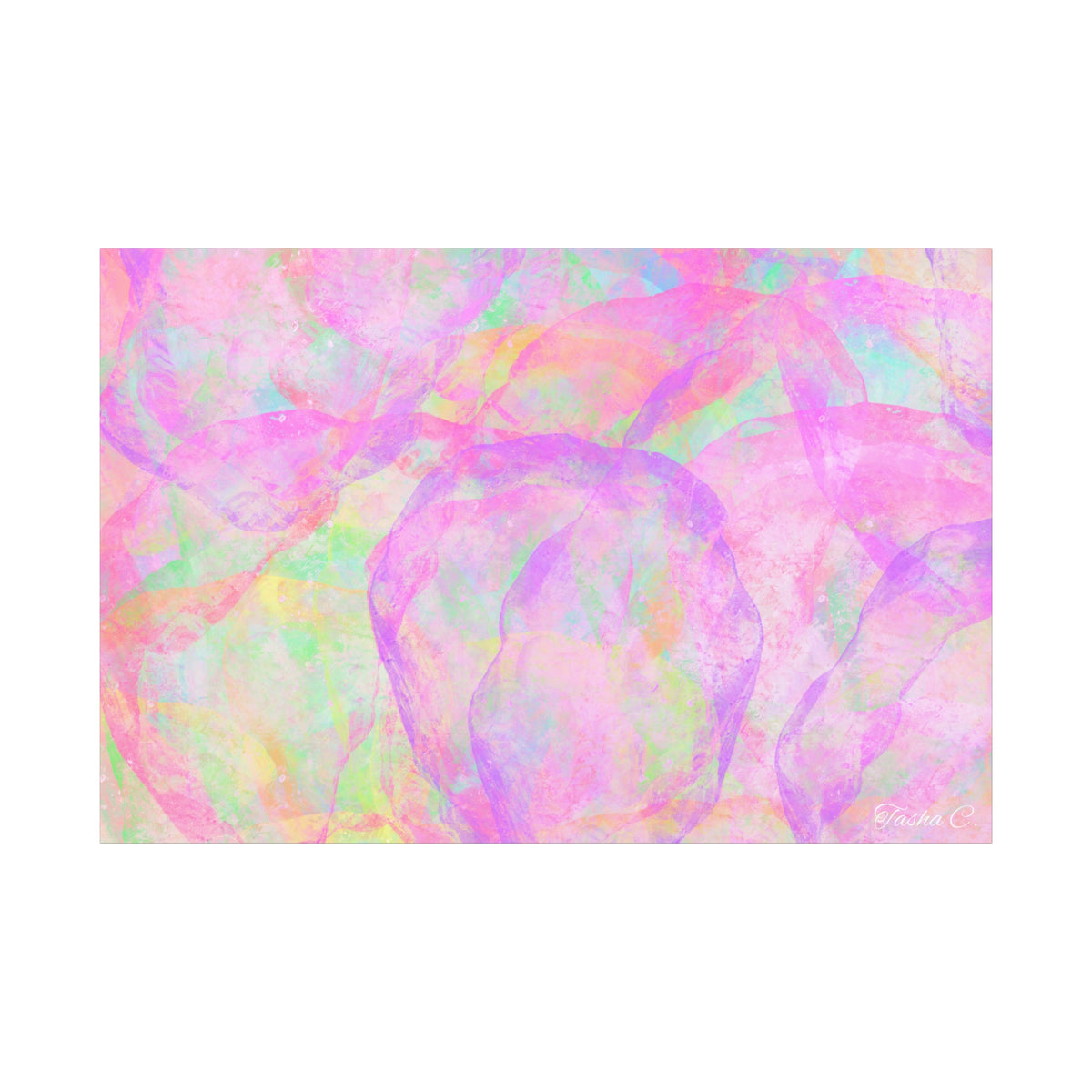 Original Pastel Bubble Abstract Matte Canvas - Luxury Extra large Wall Art - 60x40