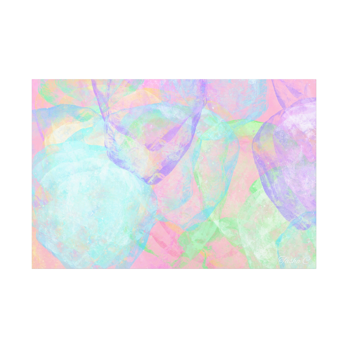 Original Pastel Bubble Abstract Canvas - Luxury Extra Large Wall Art - 60x40