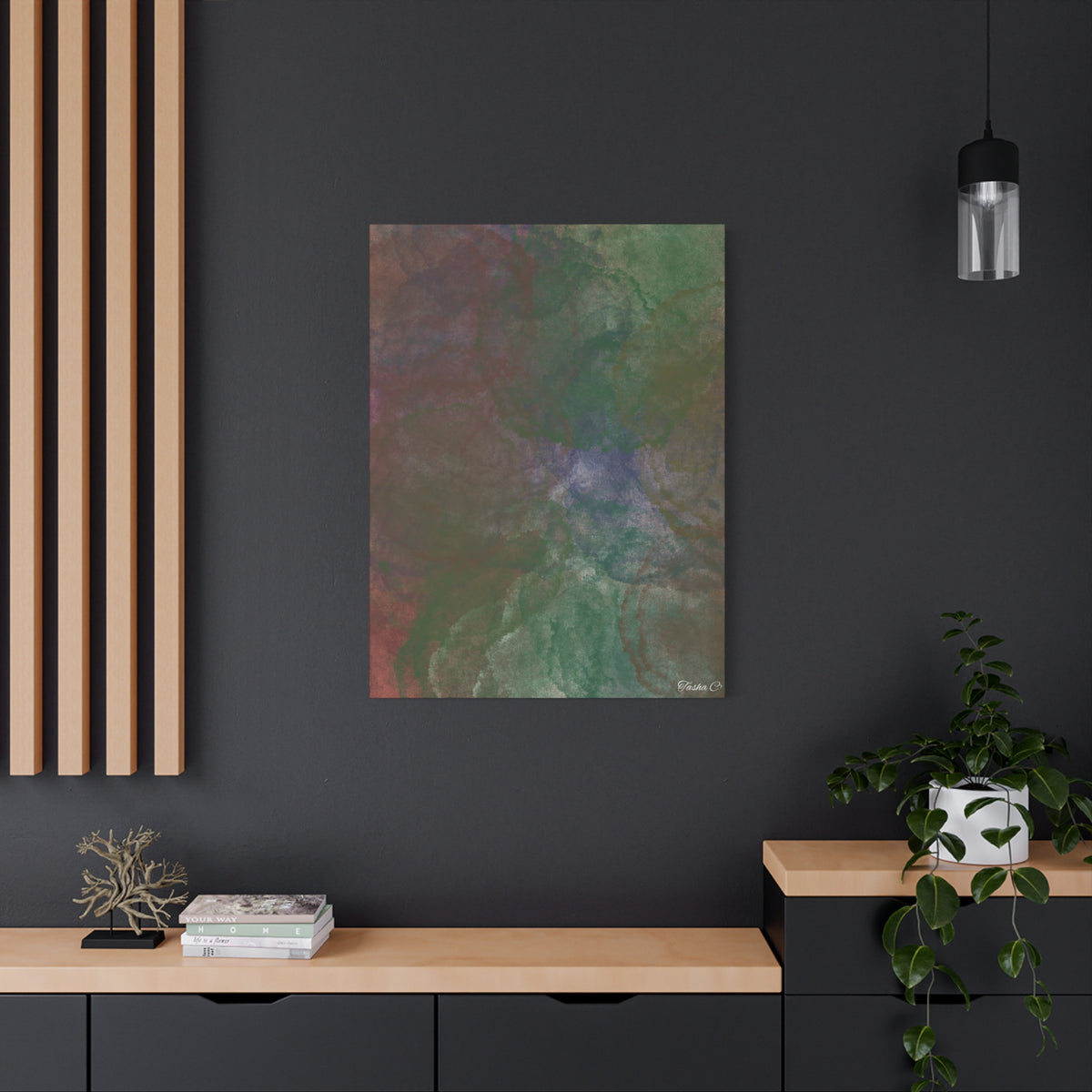 Abstract Green Marble Canvas Print - Extra Large Wall Art - 30x40in