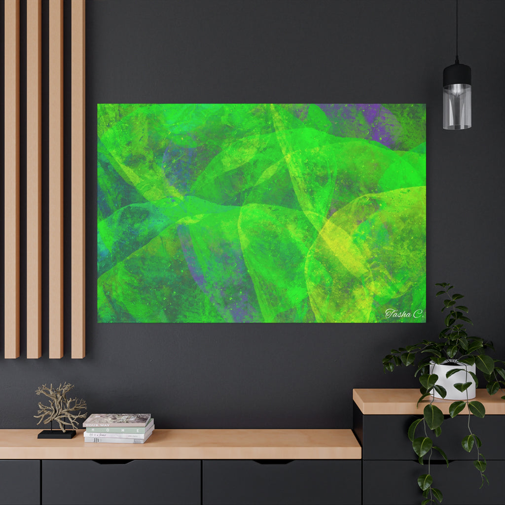Original Green Abstract Wave Canvas - Luxury Extra large Wall Art - 60x40