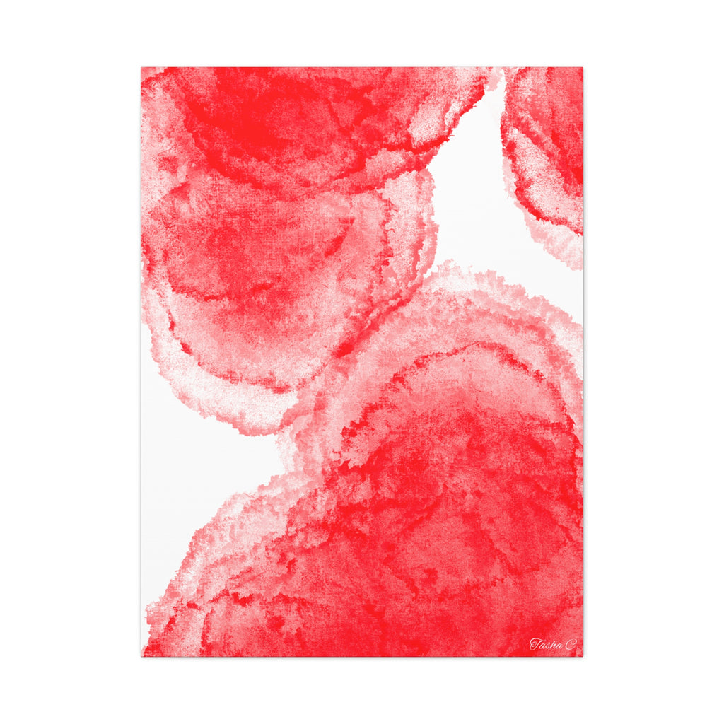 Original Abstract Red Watercolor Blooms - Extra Large Wall Art - 30x40in