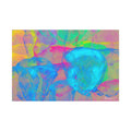 Original Neon Floral Abstract Matte Canvas - Luxury Extra large Wall Art - 60x40