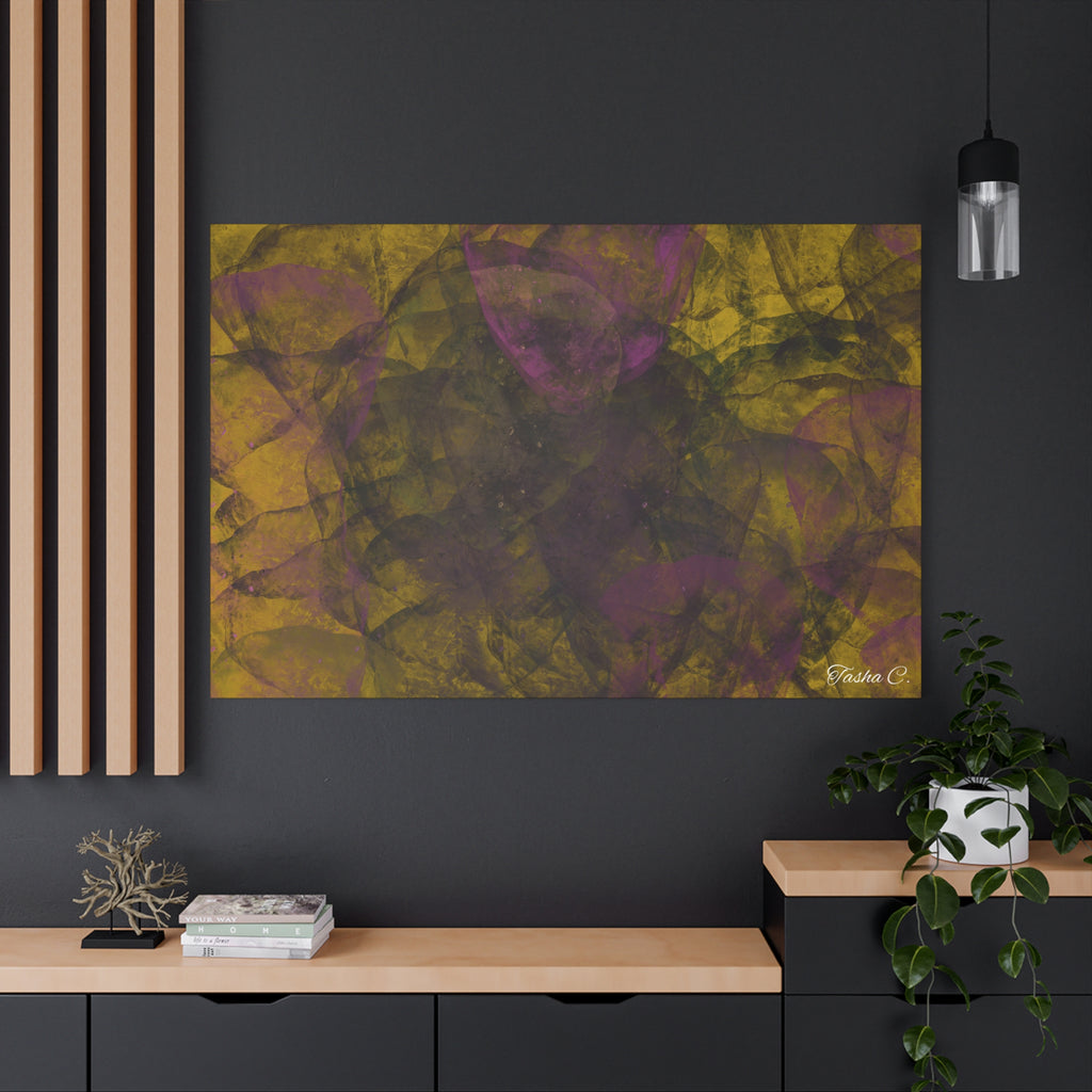 Original Abstract Purple and Gold Swirl Matte Canvas - Luxury Extra large Wall Art-60x40