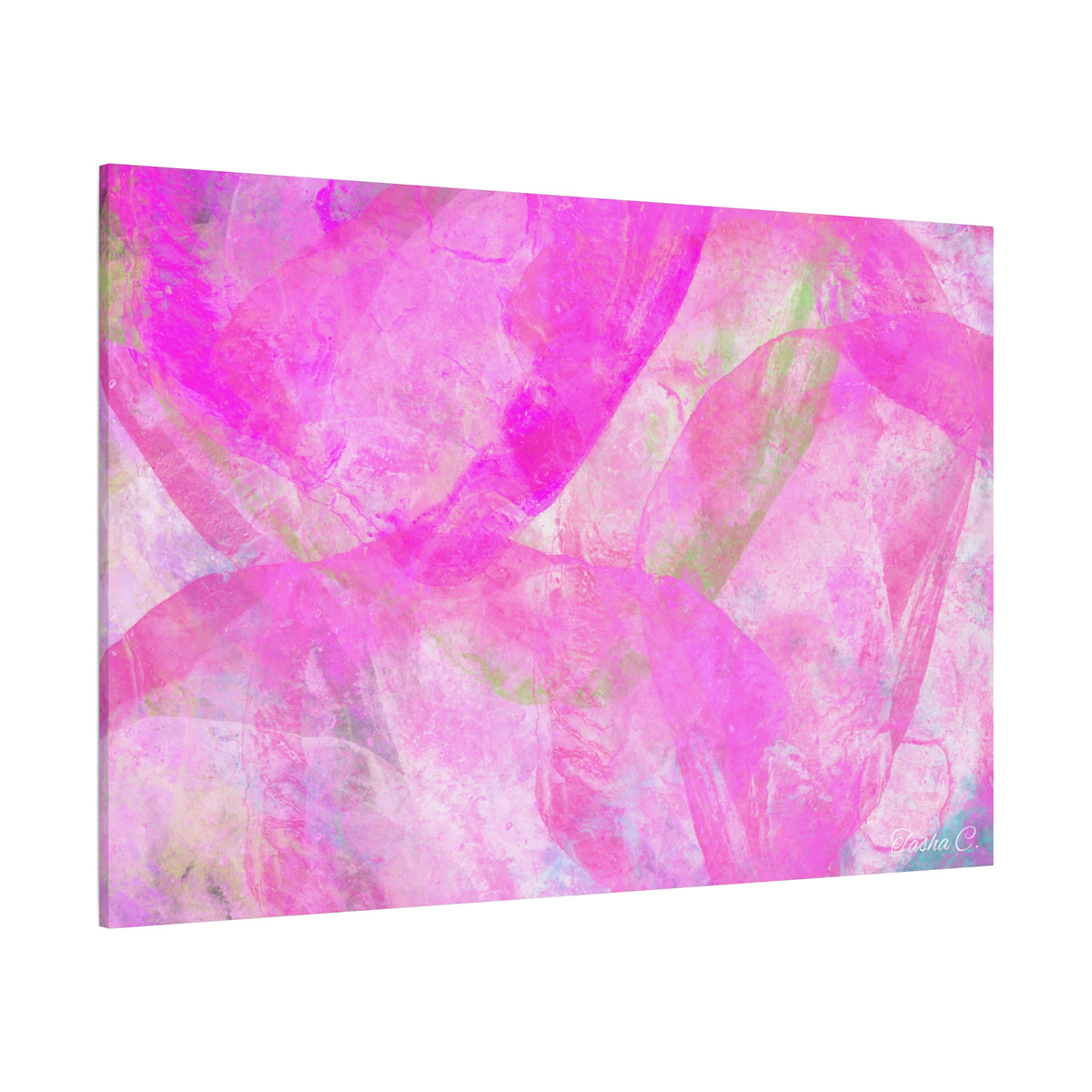 Original Pink Abstract Watercolor Matte Canvas - Luxury Extra large Wall Art - 60x40