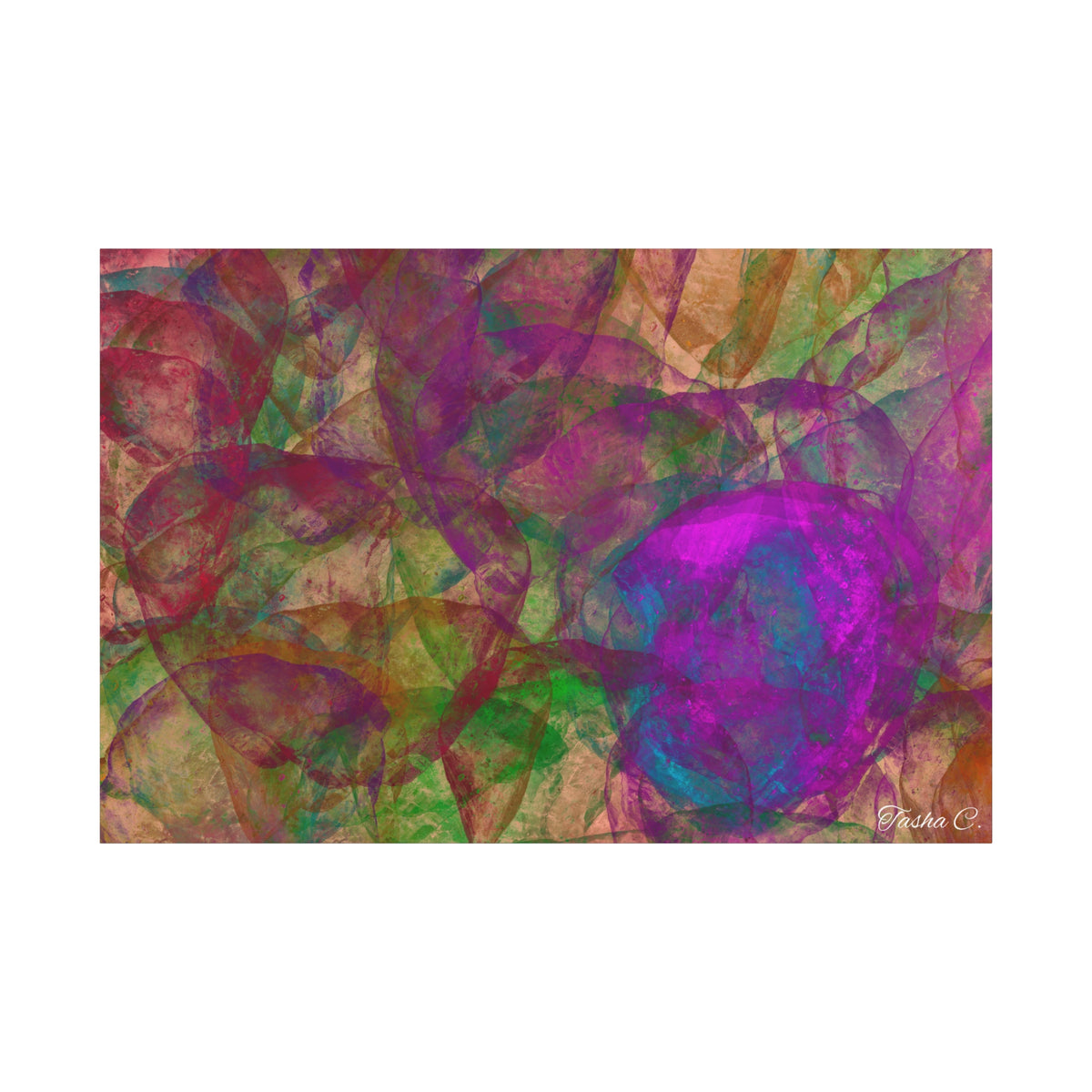 Original Abstract Colorful Swirls Matte Canvas - Luxury Extra large Wall Art - 60x40