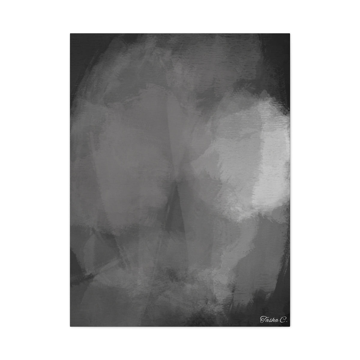 Abstract Gray Watercolor Canvas - Extra Large Wall Art - 30x40in