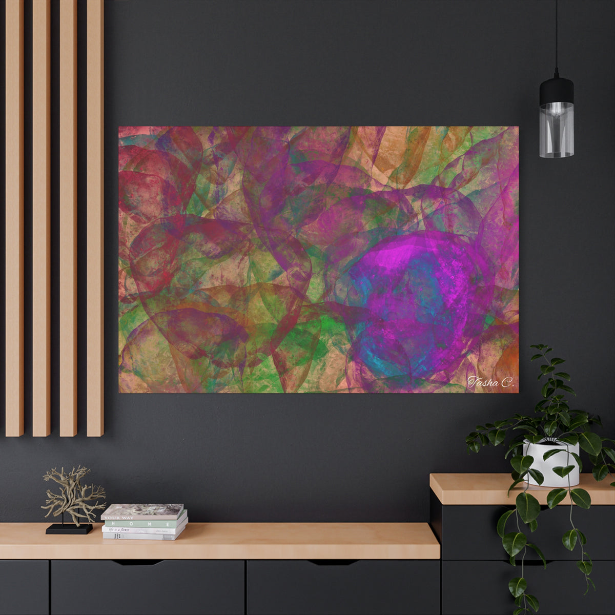 Original Abstract Colorful Swirls Matte Canvas - Luxury Extra large Wall Art - 60x40