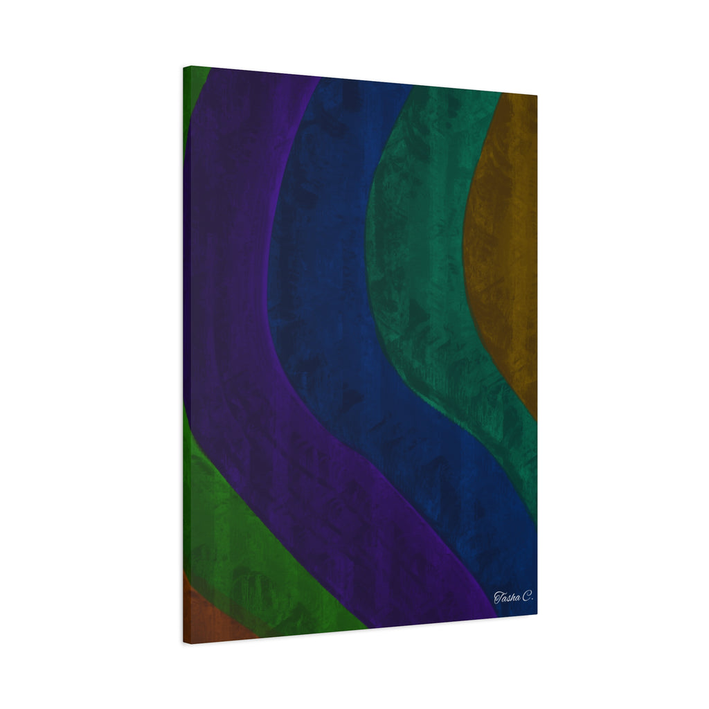 Abstract Wavy Color Stripes Canvas - Extra Large Wall Art - 30x40in
