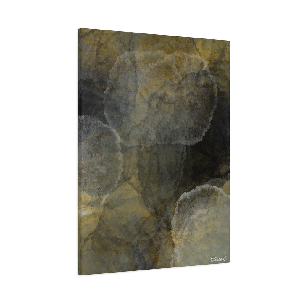 Abstract Golden Ink Circles Matte Canvas - Extra Large Wall Art - 30x40in