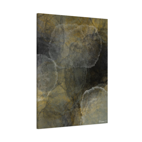 Abstract Golden Ink Circles Matte Canvas - Extra Large Wall Art - 30x40in