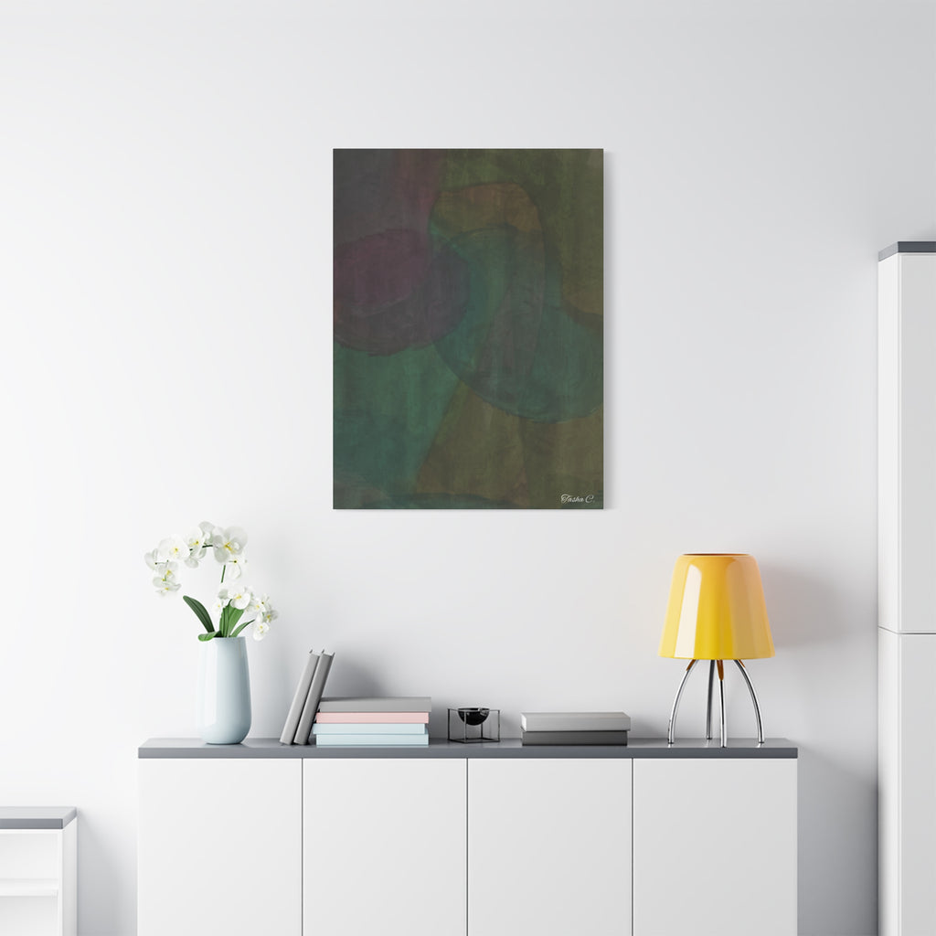 Abstract Green Teal Swirl Matte Canvas - Extra Large Wall Art - 30x40in
