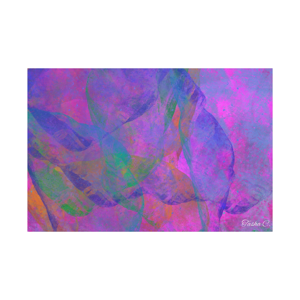 Original Abstract Colorful Swirl Matte Canvas - Luxury Extra large Wall Art - 60x40