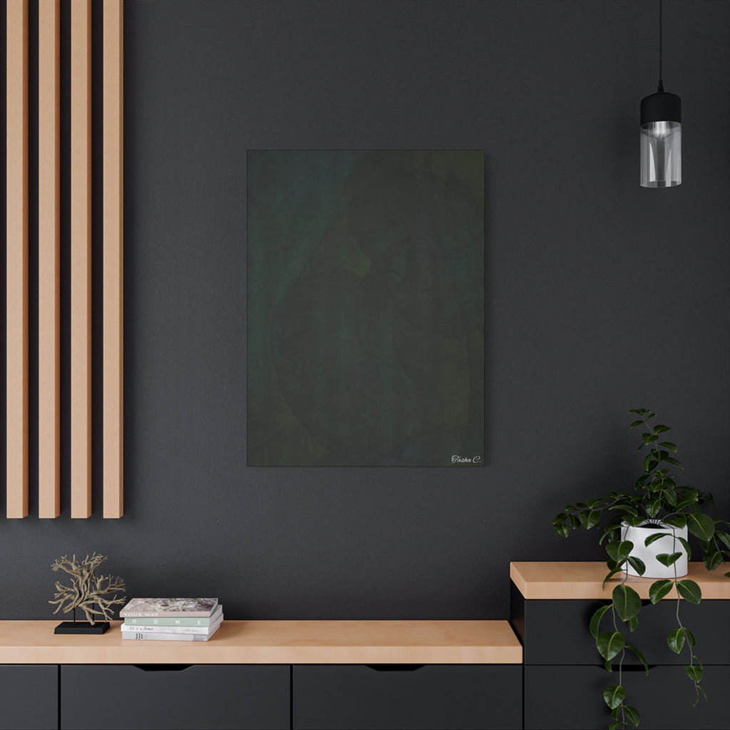 Abstract Dark Green Overlapping Circles Canvas - Extra Large Wall Art - 30x40in