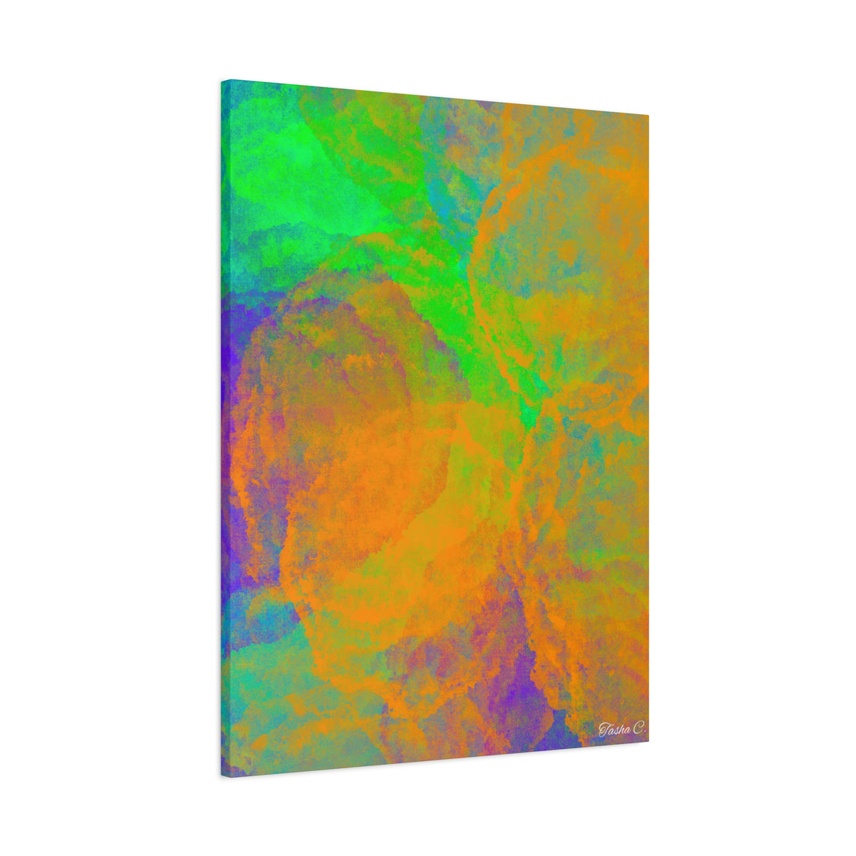 Original Abstract Neon Marble - Extra Large Wall Art - 30x40in