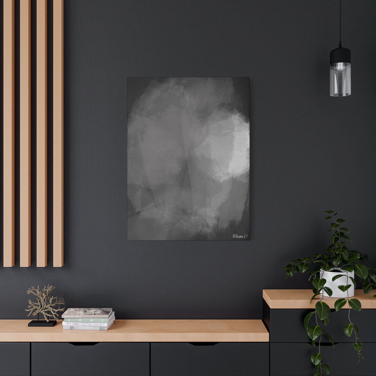 Abstract Gray Watercolor Canvas - Extra Large Wall Art - 30x40in