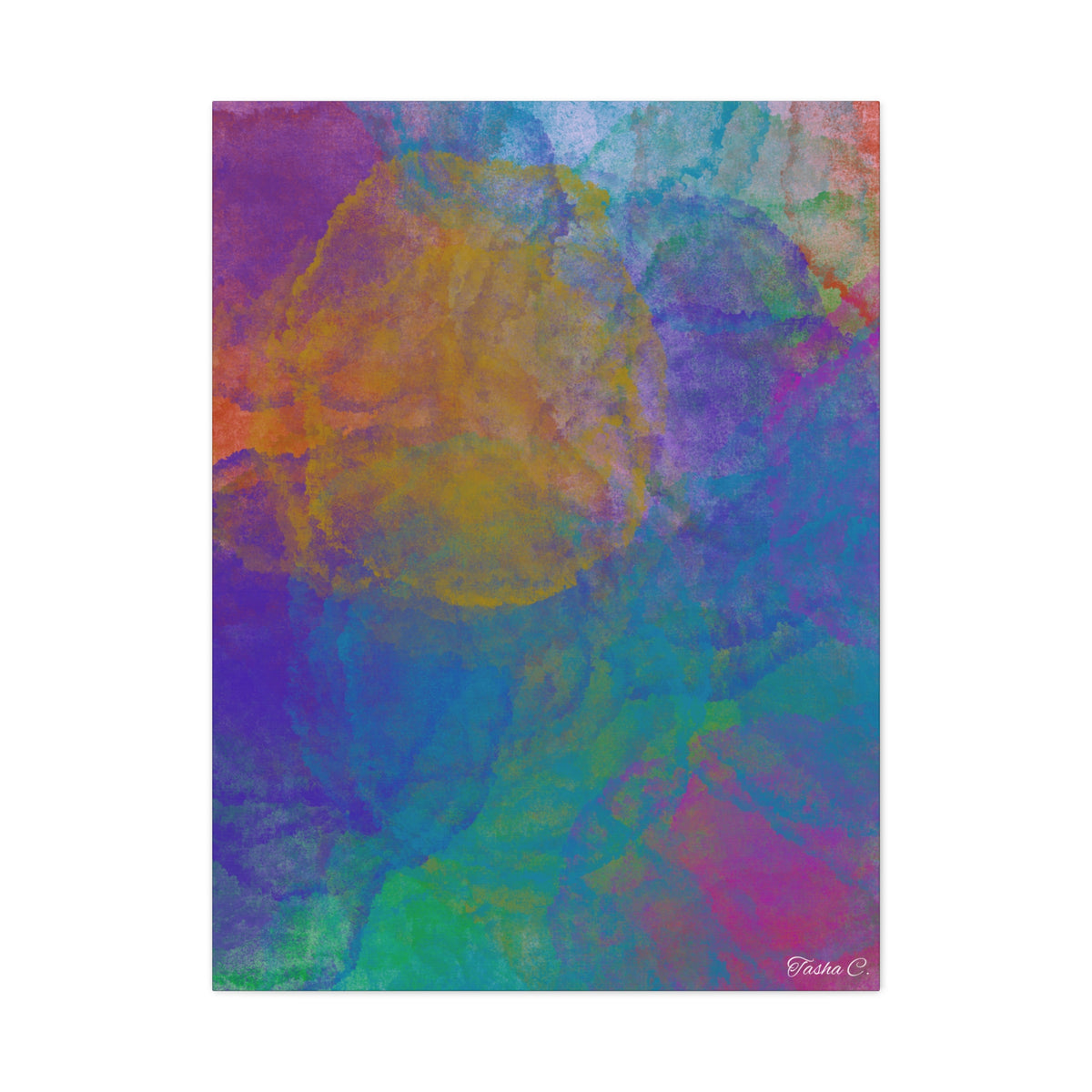 Abstract Colorful Watercolor Art Canvas - Extra Large Wall Art - 30x40in