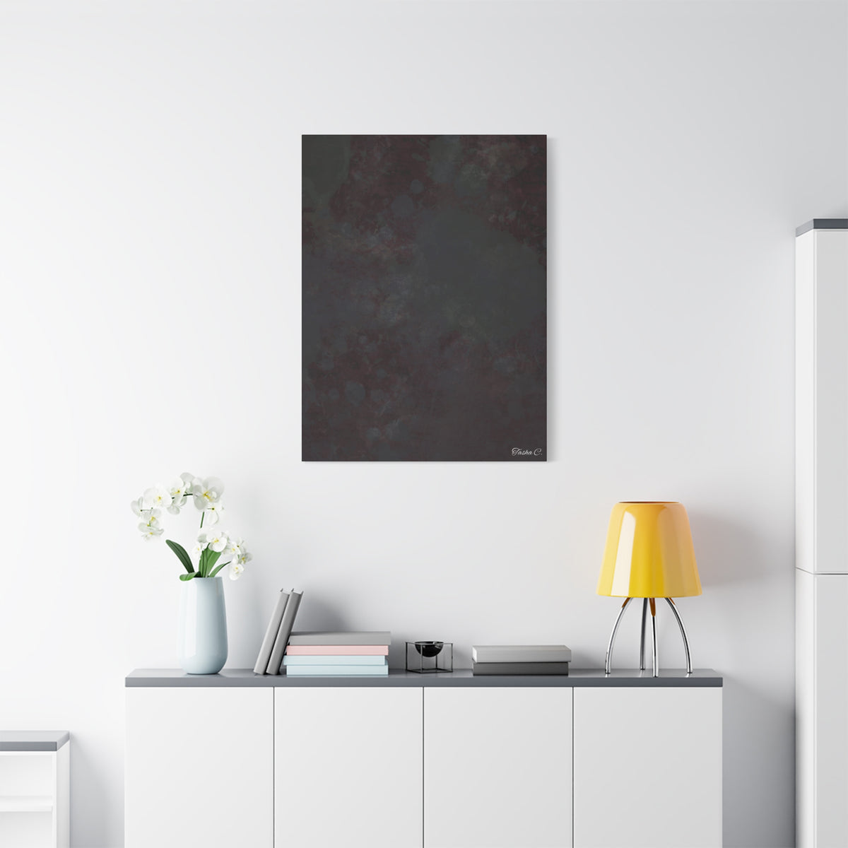 Abstract Dark Maroon Texture Canvas - Extra Large Wall Art - 30x40in