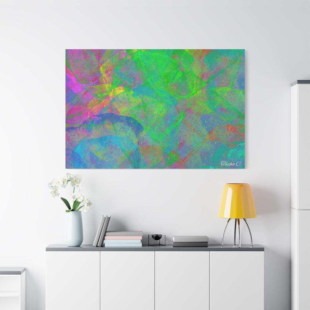 Original Abstract Watercolor Circles Matte Canvas - Luxury Extra large Wall art - 60 x 40