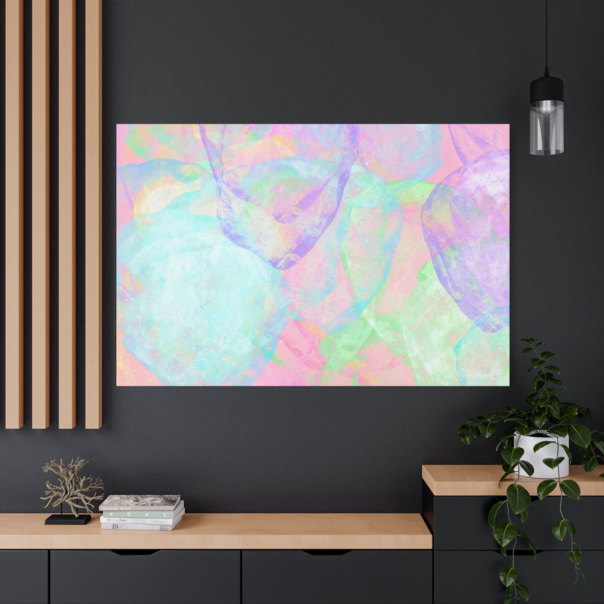 Original Pastel Bubble Abstract Canvas - Luxury Extra Large Wall Art - 60x40
