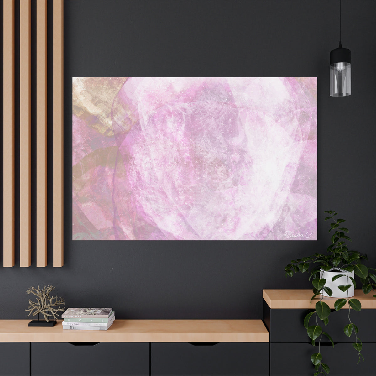 Original Pink Abstract Watercolor Canvas - Luxury Extra Large Wall Art - 60x40
