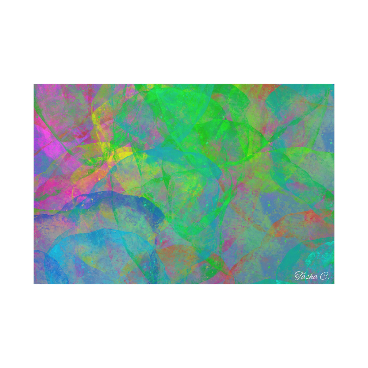 Original Abstract Watercolor Circles Matte Canvas - Luxury Extra large Wall art - 60 x 40