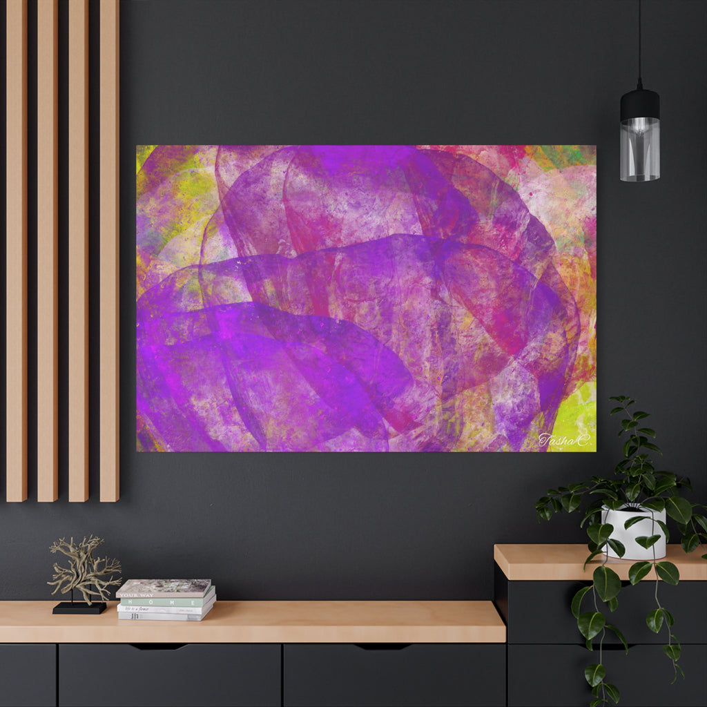 Original Abstract Purple Swirl Matte Canvas - Luxury Extra large Wall Art