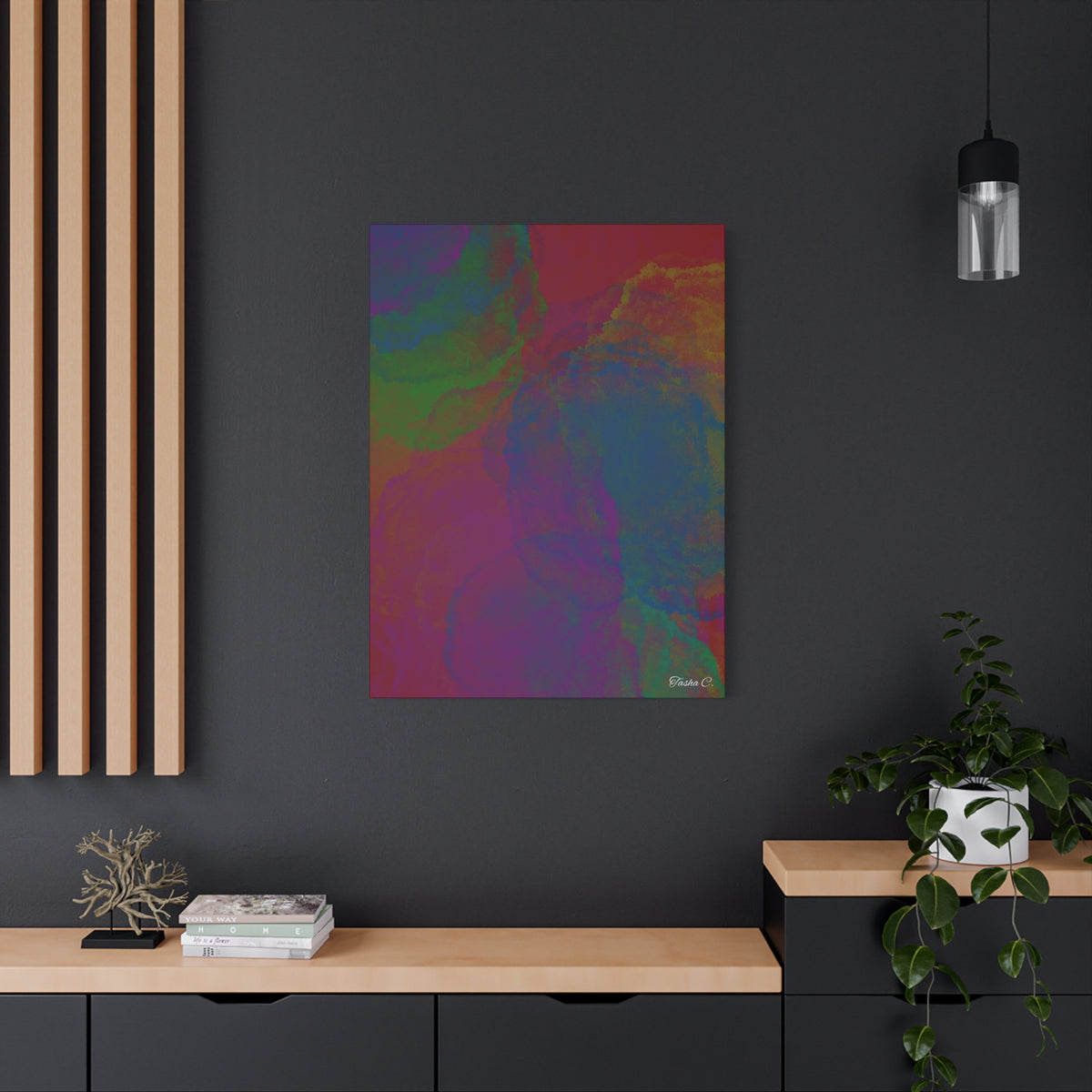 Original Abstract Colorful Marble Canvas Print - Extra Large Wall Art - 30x40in