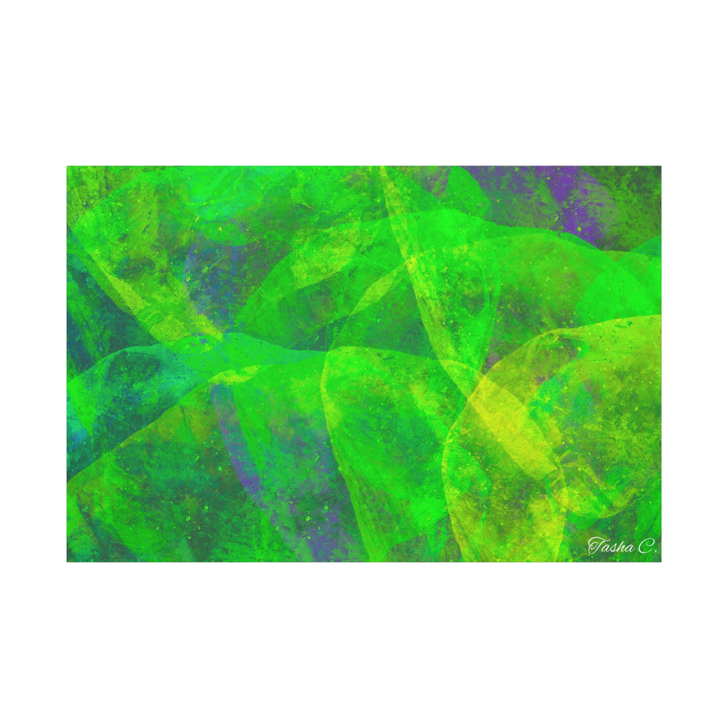 Original Green Abstract Wave Canvas - Luxury Extra large Wall Art - 60x40