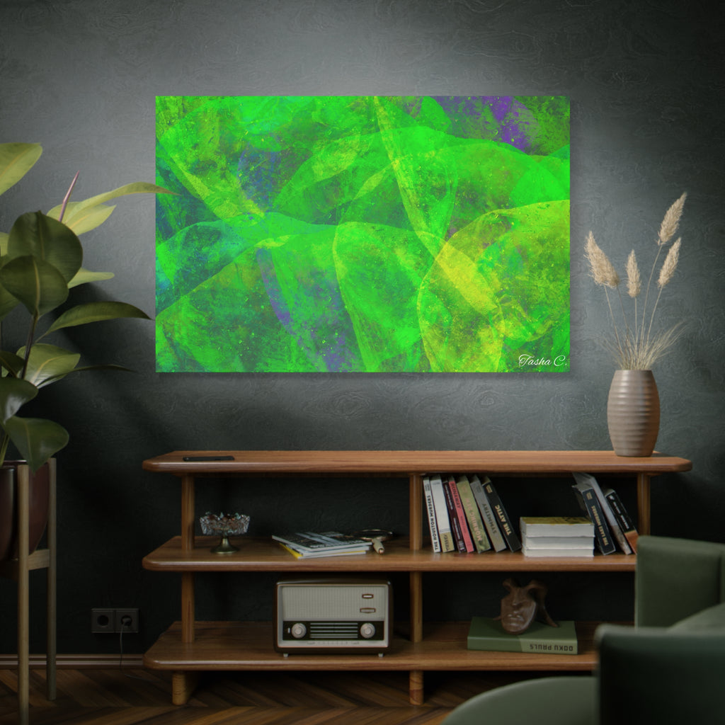 Original Green Abstract Wave Canvas - Luxury Extra large Wall Art - 60x40