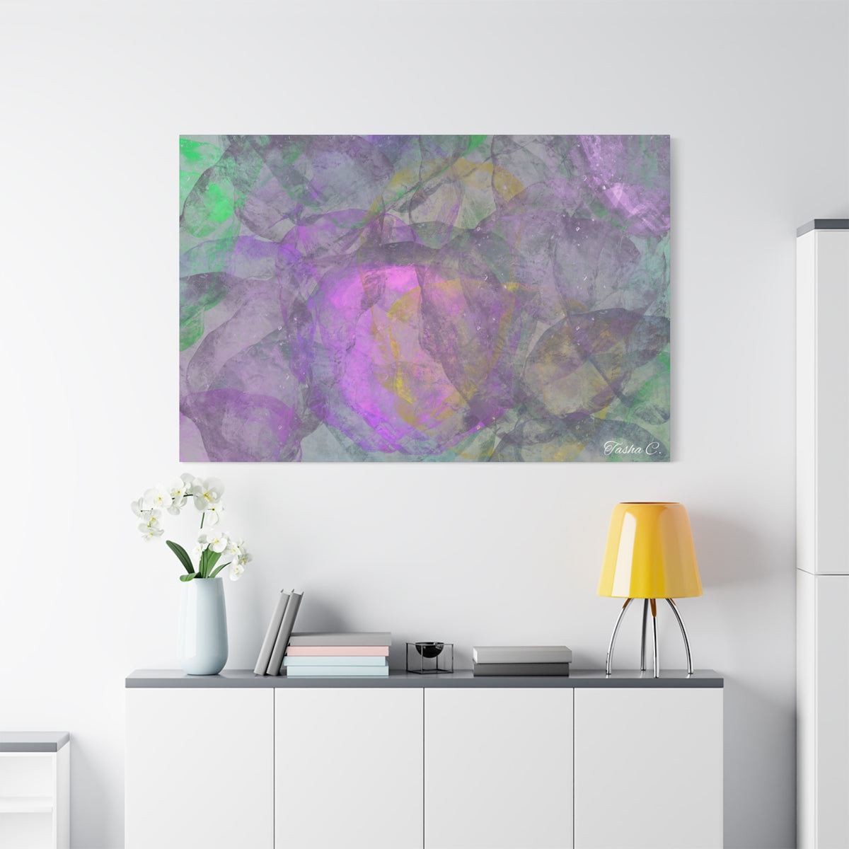 Original Abstract Watercolor Rose Matte Canvas - Luxury Extra Large Wall Art - 60x40