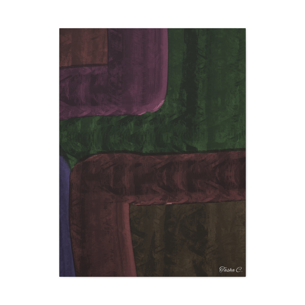 Abstract Layered Color Blocks Matte Canvas - Extra Large Wall Art - 30x40in