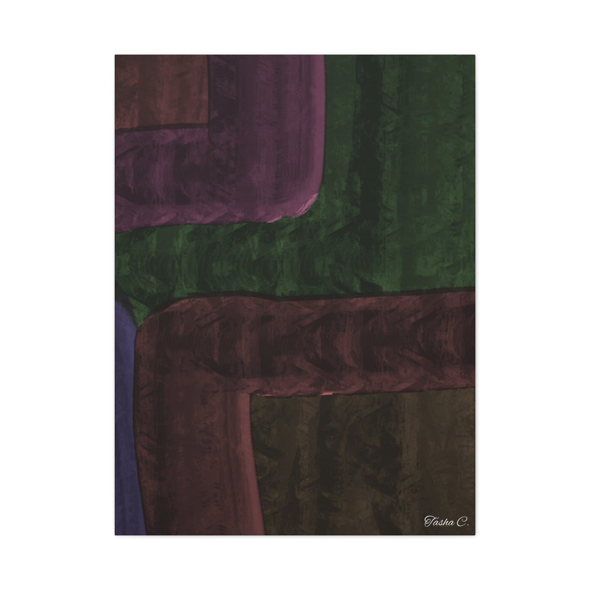 Abstract Layered Color Blocks Matte Canvas - Extra Large Wall Art - 30x40in