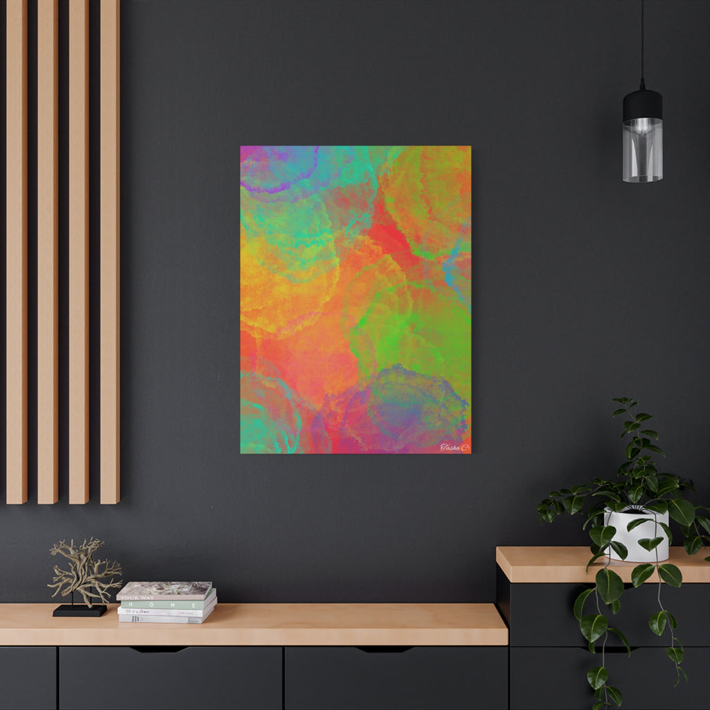 Original Abstract Rainbow Watercolor Canvas- Extra Large Wall Art - 30x40in