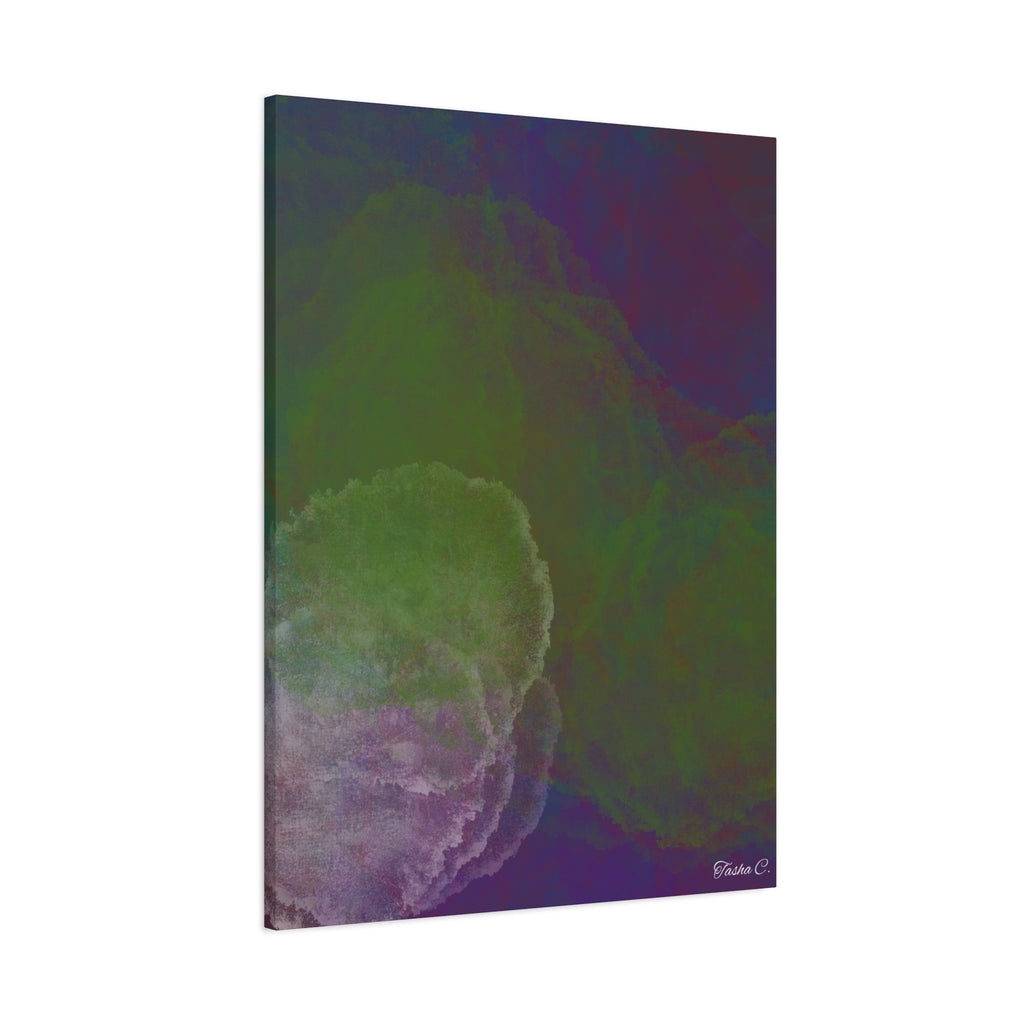 Abstract Green Purple Nebula Matte Canvas - Extra Large Wall Art - 30x40in
