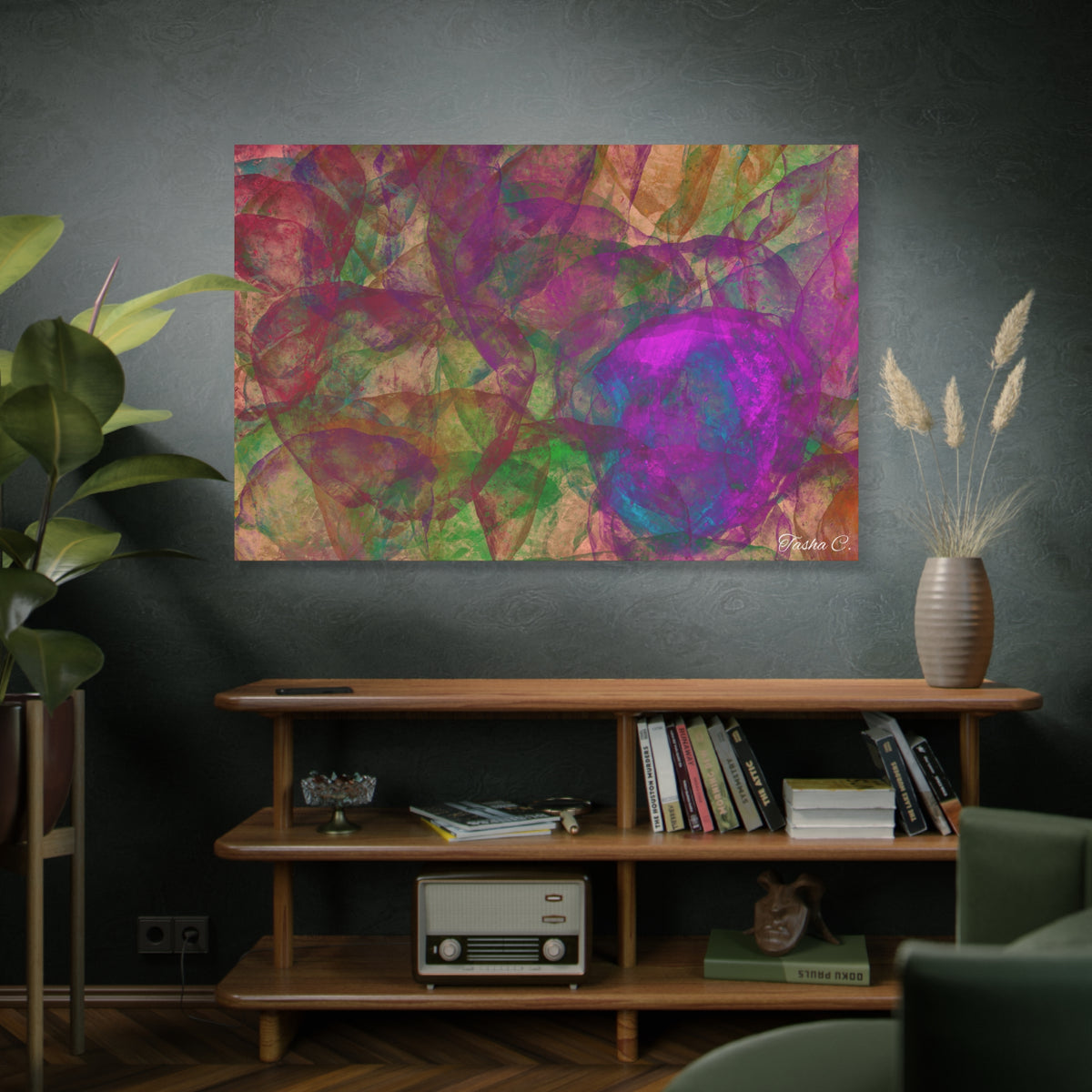 Original Abstract Colorful Swirls Matte Canvas - Luxury Extra large Wall Art - 60x40