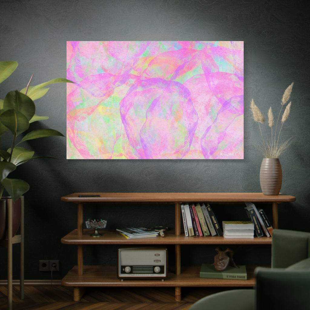 Original Pastel Bubble Abstract Matte Canvas - Luxury Extra large Wall Art - 60x40