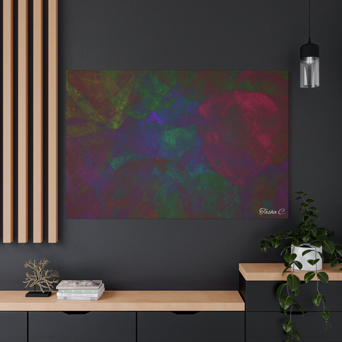 Original Abstract Rose Texture Matte Canvas - Luxury Extra large Wall Art - 60x40