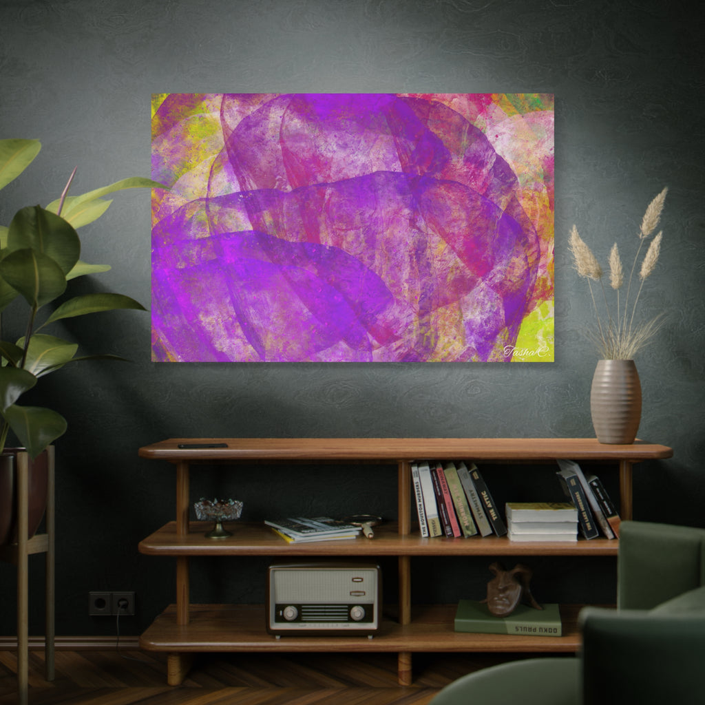 Original Abstract Purple Swirl Matte Canvas - Luxury Extra large Wall Art