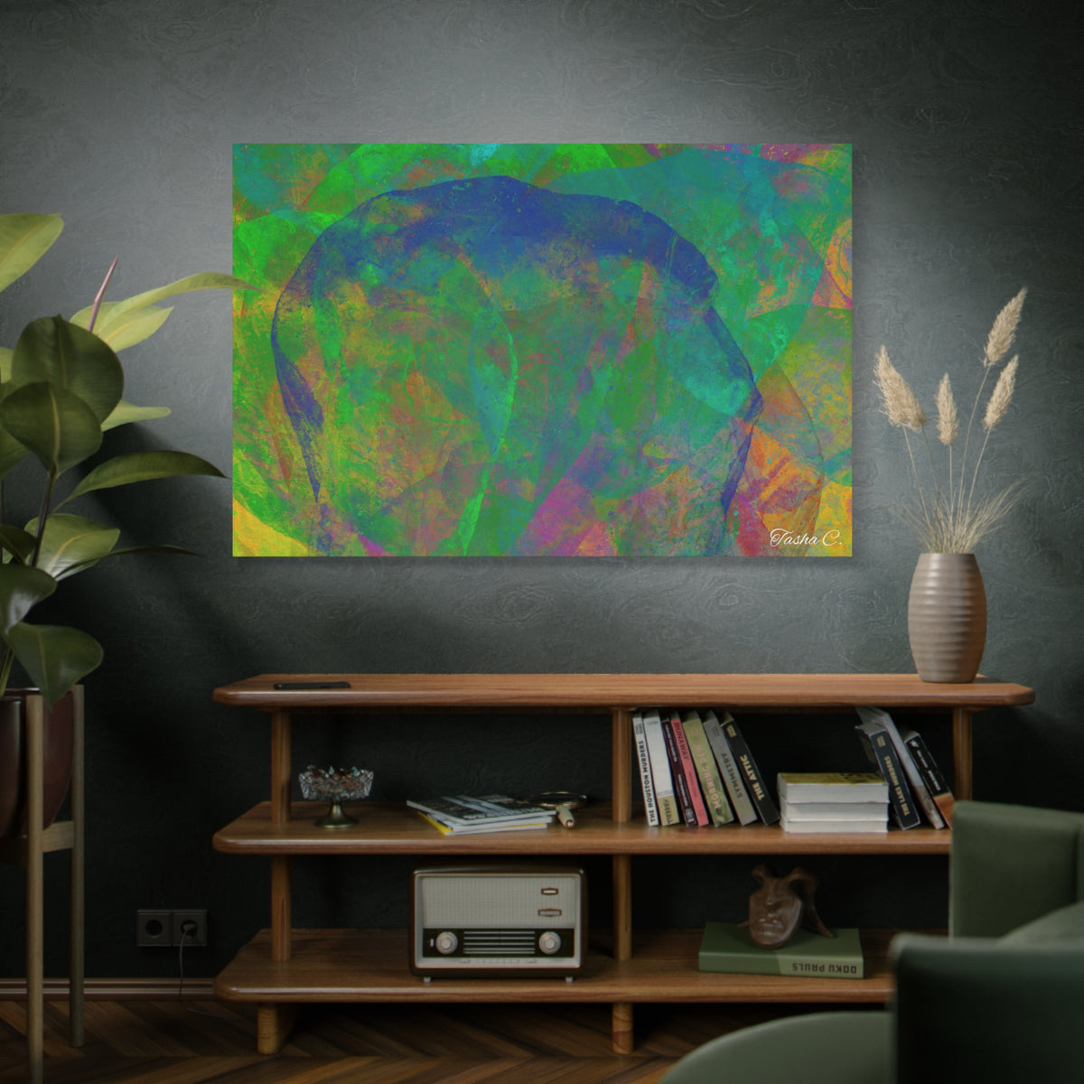 Original Abstract Colorful Layers Matte Canvas - Luxury Extra Large Wall Art - 60x40
